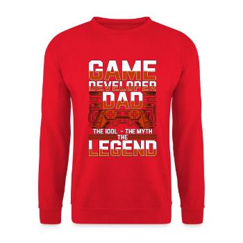 Game Developer Dad The Idol The Game Programmer - Unisex Sweatshirt - red - Front - Alina (178cm) & Michal (187cm)