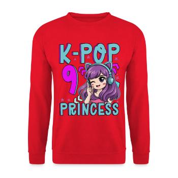 K-Pop Princess Age 9 Years Old Birthday - Unisex Sweatshirt - red - Front - Alina (178cm) & Michal (187cm)