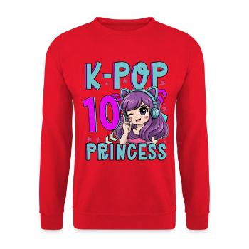 K-Pop Princess Age 10 Years Old Birthday - Unisex Sweatshirt - red - Front - Alina (178cm) & Michal (187cm)