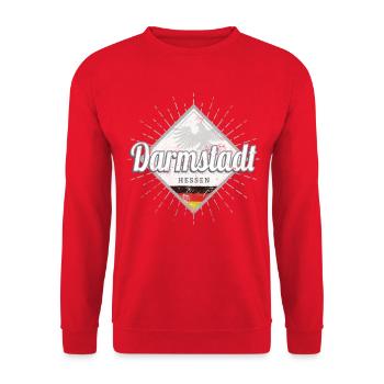 Darmstadt Stadt in Deutschland Hessen Souvenir - Unisex Pullover - Rot - Vorne - Alina (178cm) & Michal (187cm)