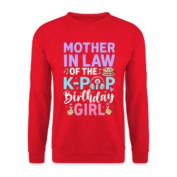 Mother-In-Law of The K-Pop Birthday Gir - Unisex Pullover - Rot - Vorne - Alina (178cm) & Michal (187cm)
