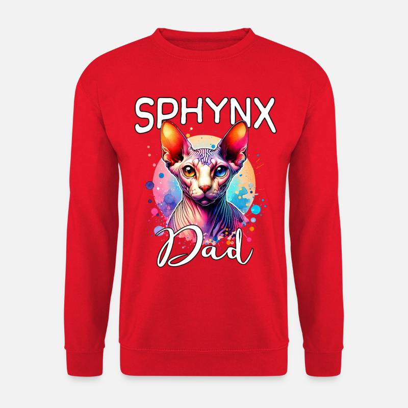 Sphynxkatze Papa - Unisex Pullover - Rot