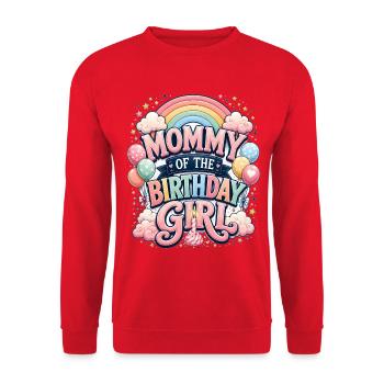 Mommy Of The Birthday Girl Mother Rainbow - Unisex Sweatshirt - red - Front - Alina (178cm) & Michal (187cm)