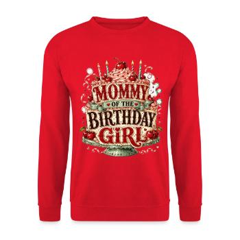 Mommy Of The Birthday Girl Mother Birthday Party - Unisex Sweatshirt - red - Front - Alina (178cm) & Michal (187cm)