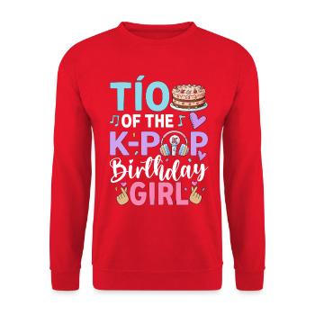 Tío of The K-Pop Birthday Girl - Unisex Sweatshirt - red - Front - Alina (178cm) & Michal (187cm)