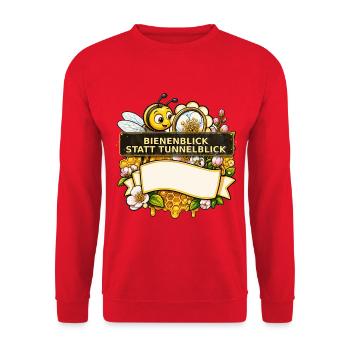 Biene Honig Imker Honigwabe Blumen Wiese Insekt - Unisex Pullover - Rot - Vorne - Alina (178cm) & Michal (187cm)