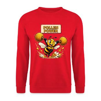 Biene Honig Imker Honigwabe Blumen Wiese Insekt - Unisex Pullover - Rot - Vorne - Alina (178cm) & Michal (187cm)