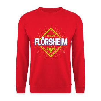 Flörsheim am Main mit Retro Reben Deutschland - Unisex Pullover - Rot - Vorne - Alina (178cm) & Michal (187cm)