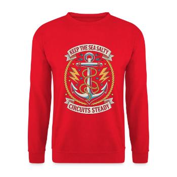 Marine Electrician Keep The Sea Marine Engineering - Unisex Sweatshirt - red - Front - Alina (178cm) & Michal (187cm)