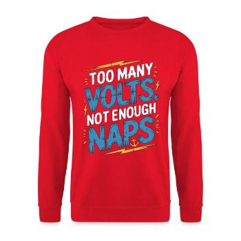Marine Electrician Too Many Volts Boat Electrician - Unisex Pullover - Rot - Vorne - Alina (178cm) & Michal (187cm)