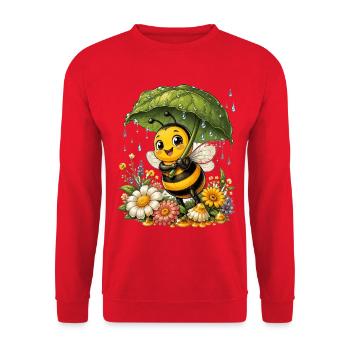 Biene Honig Imker Honigwabe Blumen Wiese Insekt - Unisex Pullover - Rot - Vorne - Alina (178cm) & Michal (187cm)