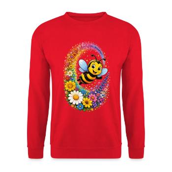 Biene Honig Imker Honigwabe Blumen Wiese Insekt - Unisex Pullover - Rot - Vorne - Alina (178cm) & Michal (187cm)