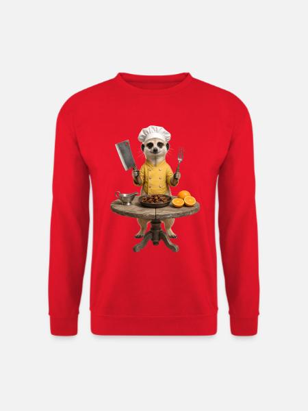 Ein lustiges Herdmännchen Koch Erdmännchen - Unisex Pullover - Rot