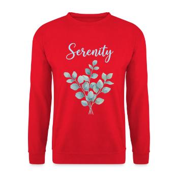 Serenity Eucalyptus Watercolor Branches - Unisex Sweatshirt - red - Front - Alina (178cm) & Michal (187cm)