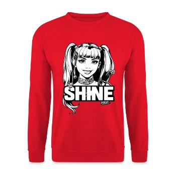 Shine Girl Mono Pop Art - Unisex Pullover - Rot - Vorne - Alina (178cm) & Michal (187cm)