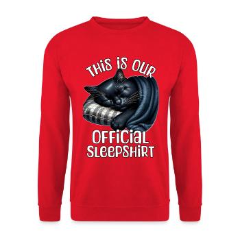Chemise de nuit noire chat - Sweat-shirt Unisexe - rouge - Devant - Alina (178cm) & Michal (187cm)