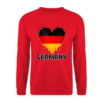 Herz-Splash der deutschen Flagge - Unisex Pullover - Rot - Vorne - Alina (178cm) & Michal (187cm)