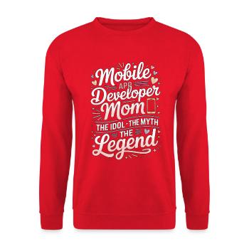 Mobile App Developer Mom The Software Engineer - Unisex Pullover - Rot - Vorne - Alina (178cm) & Michal (187cm)