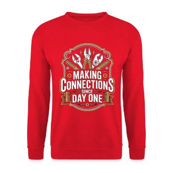 Master Electrician Making Connections Electrical - Unisex Sweatshirt - red - Front - Alina (178cm) & Michal (187cm)