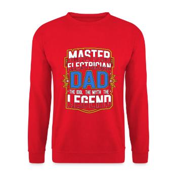 Master Electrician Dad The Electrical Technician - Unisex Sweatshirt - red - Front - Alina (178cm) & Michal (187cm)