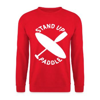 Stand-up-Paddleboard weiß - Unisex Pullover - Rot - Vorne - Alina (178cm) & Michal (187cm)