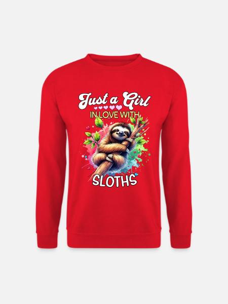 Sloth Girl Sloth - Unisex Sweatshirt - red