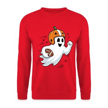 Halloween, America Football, Ghost - Unisex Sweatshirt - red - Front - Alina (178cm) & Michal (187cm)