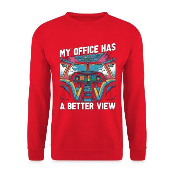 Private Pilot My Office Has A Better View Aviation - Unisex Sweatshirt - red - Front - Alina (178cm) & Michal (187cm)