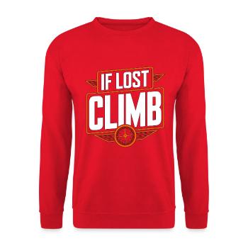 Private Pilot If Lost Climb Aviation Enthusiast - Unisex Sweatshirt - red - Front - Alina (178cm) & Michal (187cm)