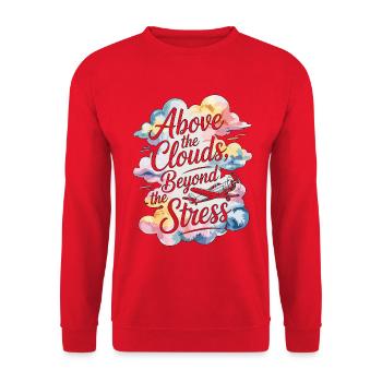 Private Pilot Above The Clouds Aviation Enthusiast - Unisex Sweatshirt - red - Front - Alina (178cm) & Michal (187cm)