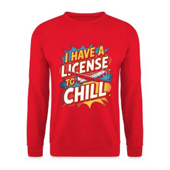 Private Pilot I Have A License Aviation Enthusiast - Unisex Sweatshirt - red - Front - Alina (178cm) & Michal (187cm)