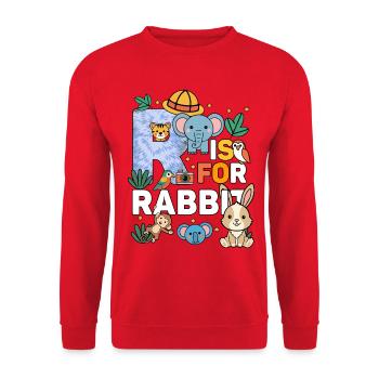 R c’est pour Fête du zoo de lapins Anniversaire du zoo de la jungle - Sweat-shirt Unisexe - rouge - Devant - Alina (178cm) & Michal (187cm)