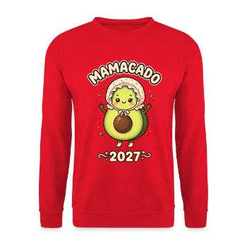 Mamacado 2027 Avocat Mama - Sweat-shirt Unisexe - rouge - Devant - Alina (178cm) & Michal (187cm)