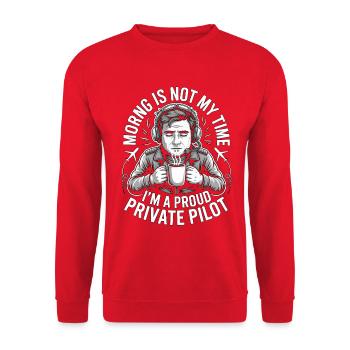 Le matin pilote privé n’est pas mon entraînement en aviation - Sweat-shirt Unisexe - rouge - Devant - Alina (178cm) & Michal (187cm)