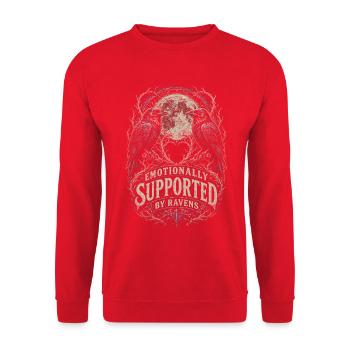 Rabe Raben Emotionally Supportet By Ravens - Unisex Sweatshirt - red - Front - Alina (178cm) & Michal (187cm)