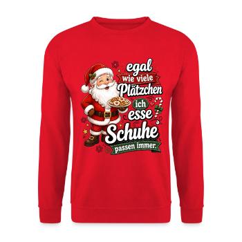 Egal wie viele Plätzchen Schuhe passen immer - Unisex Pullover - Rot - Vorne - Alina (178cm) & Michal (187cm)