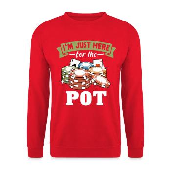 Poker Pokern - Unisex Pullover - Rot - Vorne - Alina (178cm) & Michal (187cm)