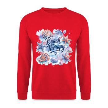 Thérapie de plage – Conception de coquillages et d’étoiles de mer - Sweat-shirt Unisexe - rouge - Devant - Alina (178cm) & Michal (187cm)