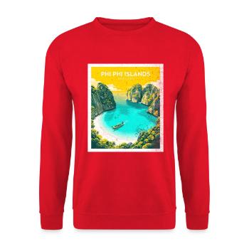 Île Phi Phi, Thaïlande - Sweat-shirt Unisexe - rouge - Devant - Alina (178cm) & Michal (187cm)