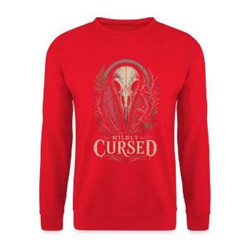 Rabe Raben Mildly Cursed - Unisex Pullover - Rot - Vorne - Alina (178cm) & Michal (187cm)