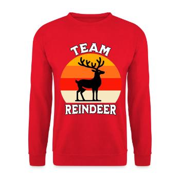 Team Reindeer - Unisex Sweatshirt - red - Front - Alina (178cm) & Michal (187cm)