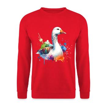 Emdengan's Gift - Unisex Sweatshirt - red - Front - Alina (178cm) & Michal (187cm)