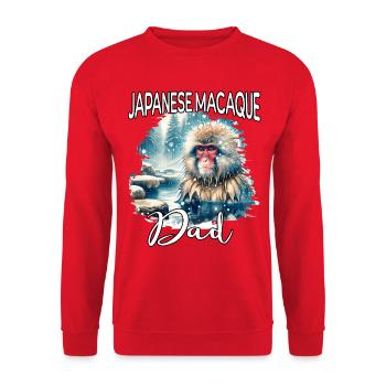Papa macac japonais - Sweat-shirt Unisexe - rouge - Devant - Alina (178cm) & Michal (187cm)