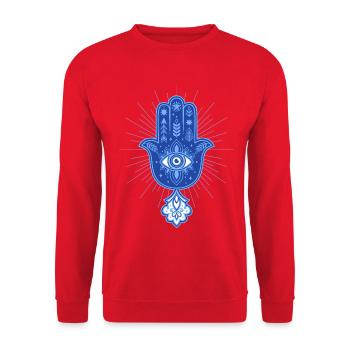 Spiritualität Meditation Heiliges Geometrie-Symbol - Unisex Pullover - Rot - Vorne - Alina (178cm) & Michal (187cm)