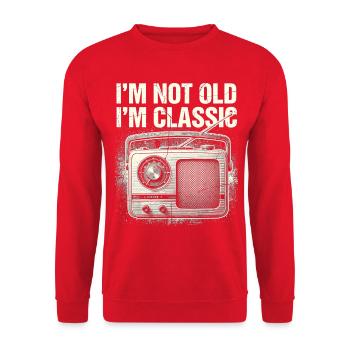 Nicht alt, ich bin klassisches Radio - Unisex Pullover - Rot - Vorne - Alina (178cm) & Michal (187cm)