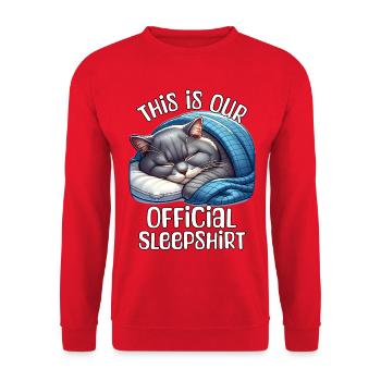 Britisch Kurzhaar Katze Schlafshirt - Unisex Pullover - Rot - Vorne - Alina (178cm) & Michal (187cm)