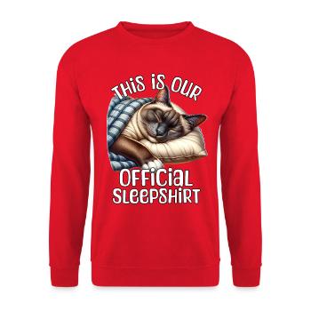 Siamkatze Schlafshirt - Unisex Pullover - Rot - Vorne - Alina (178cm) & Michal (187cm)