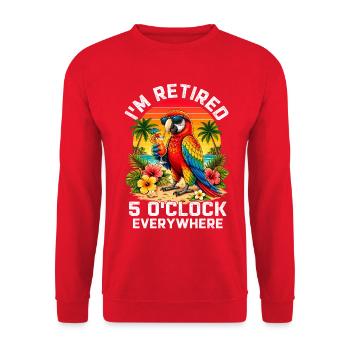 I'm Retired It's 5 O'Clock Everywhere - Unisex Pullover - Rot - Vorne - Alina (178cm) & Michal (187cm)