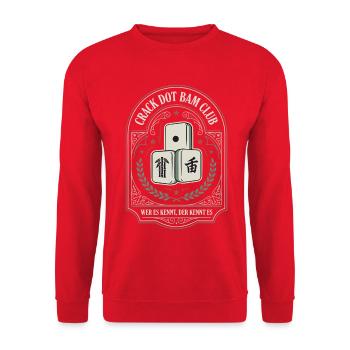 Dot Bam Club Emblem - Unisex Pullover - Rot - Vorne - Alina (178cm) & Michal (187cm)