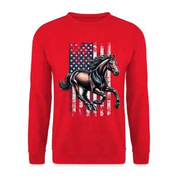 Hanoverian US Hannoveraner - Unisex Sweatshirt - red - Front - Alina (178cm) & Michal (187cm)